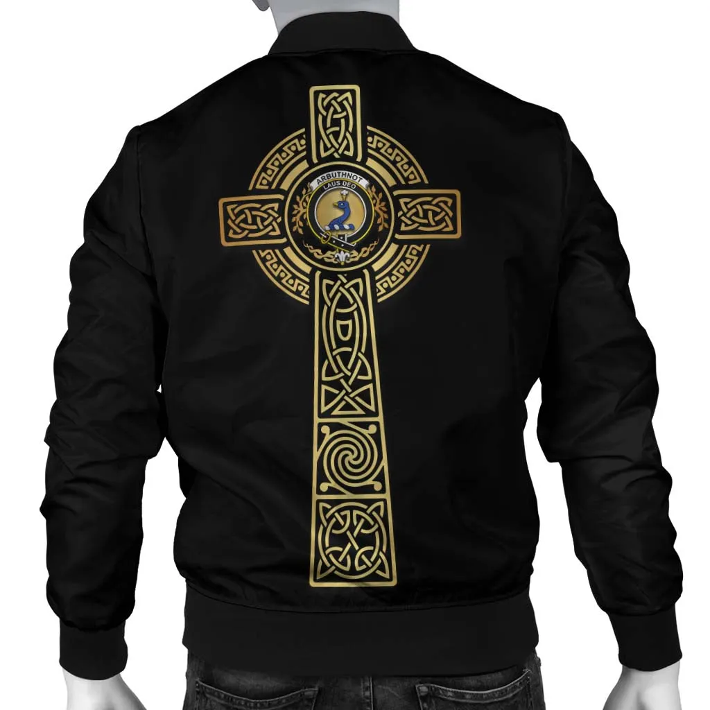 Arbuthnot Clan Bomber Jacket with Golden Celtic Tree Of Life