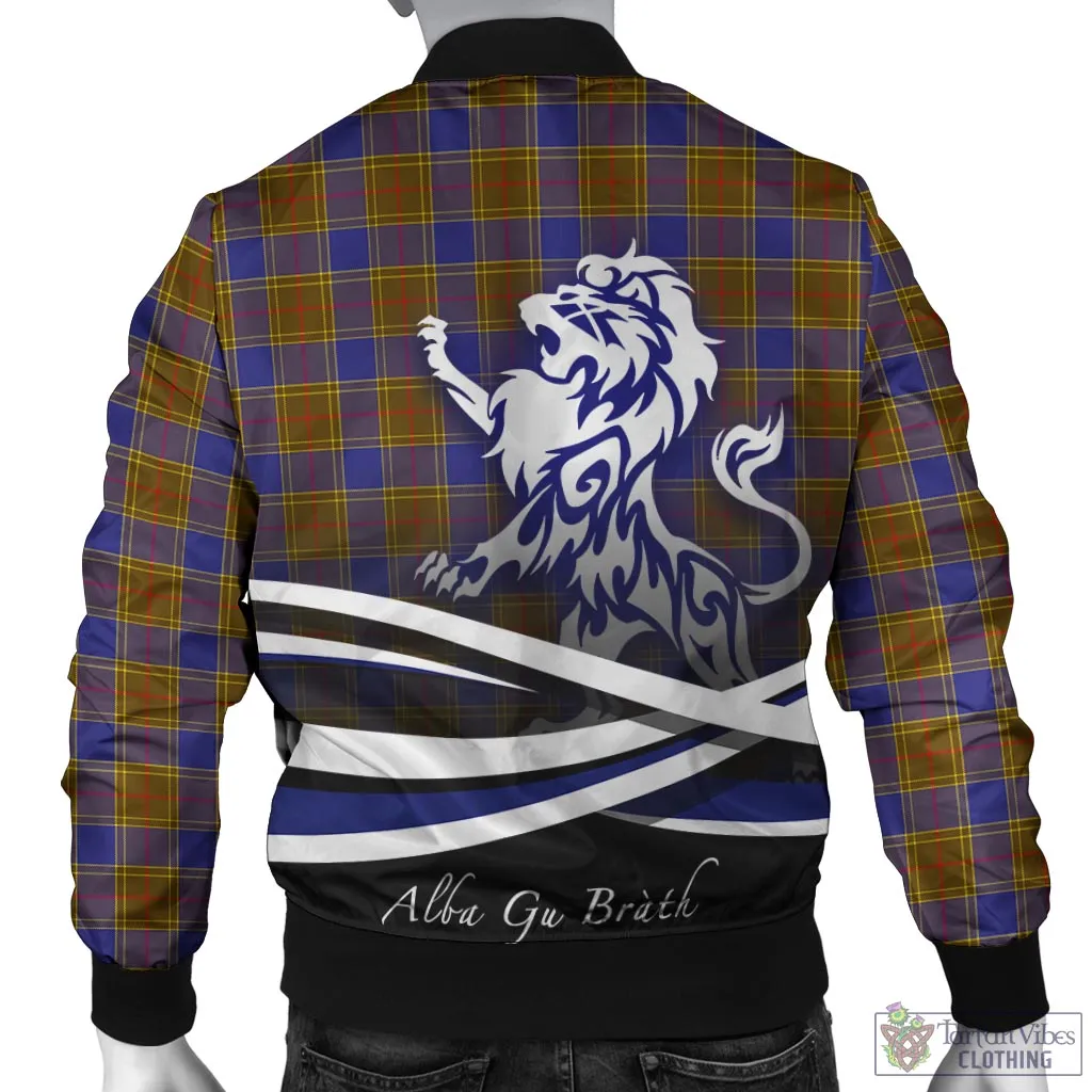 Balfour Tartan Bomber Jacket with Alba Gu Brath Regal Lion Emblem