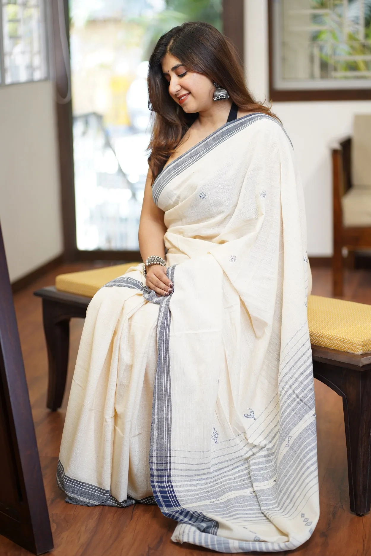 Bhujodi Handwoven Kala Cotton Saree