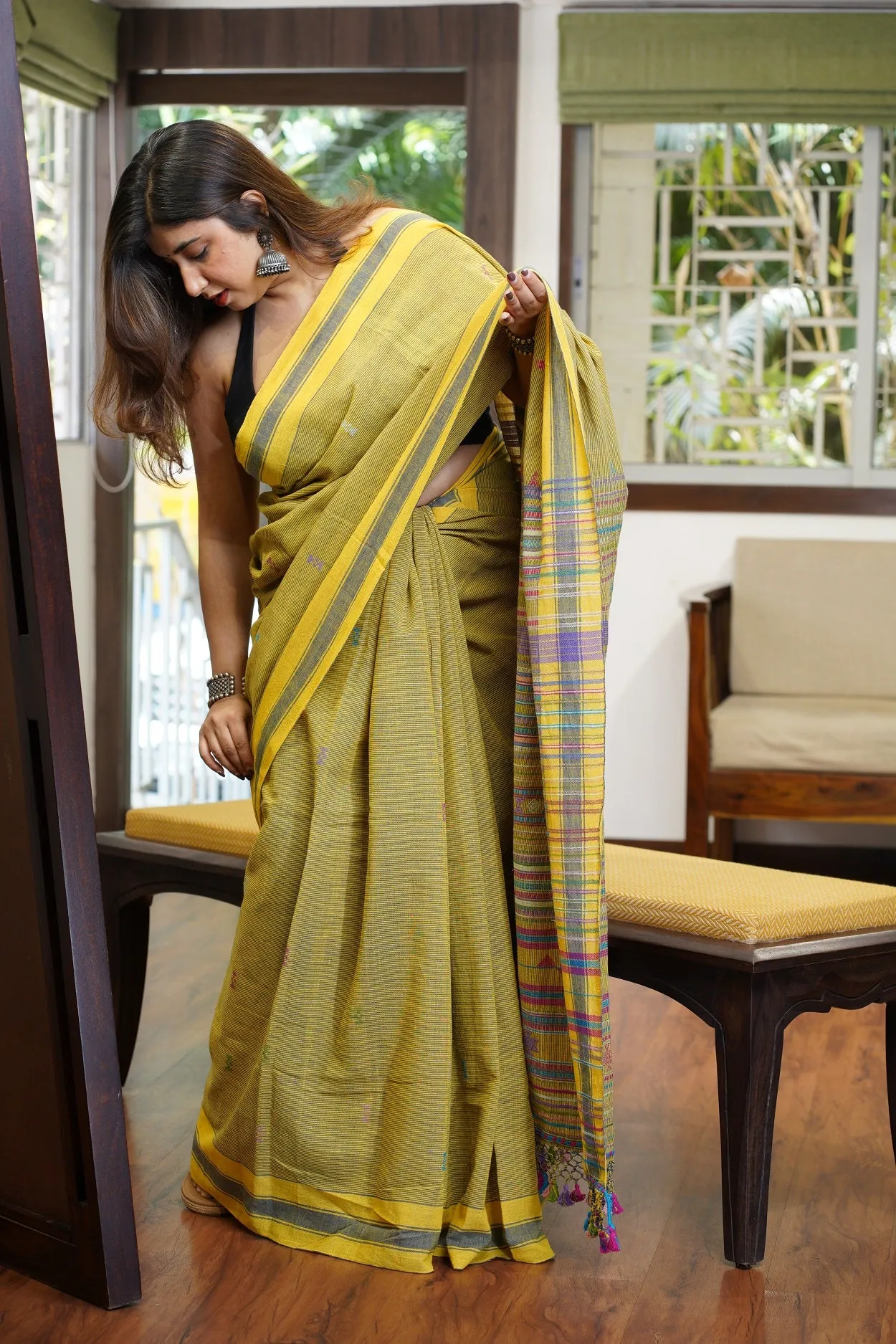 Bhujodi Handwoven Kala Cotton Saree