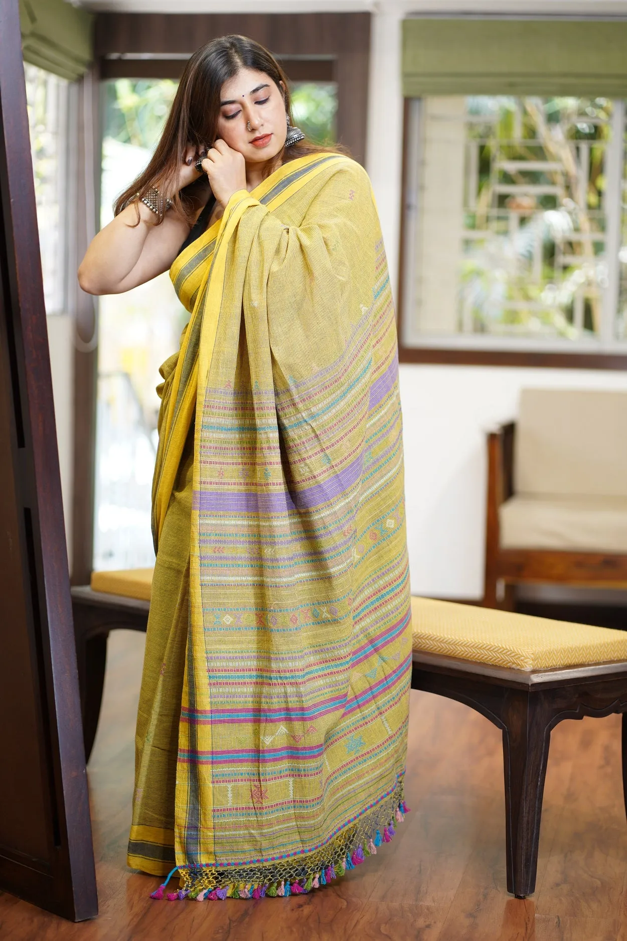 Bhujodi Handwoven Kala Cotton Saree