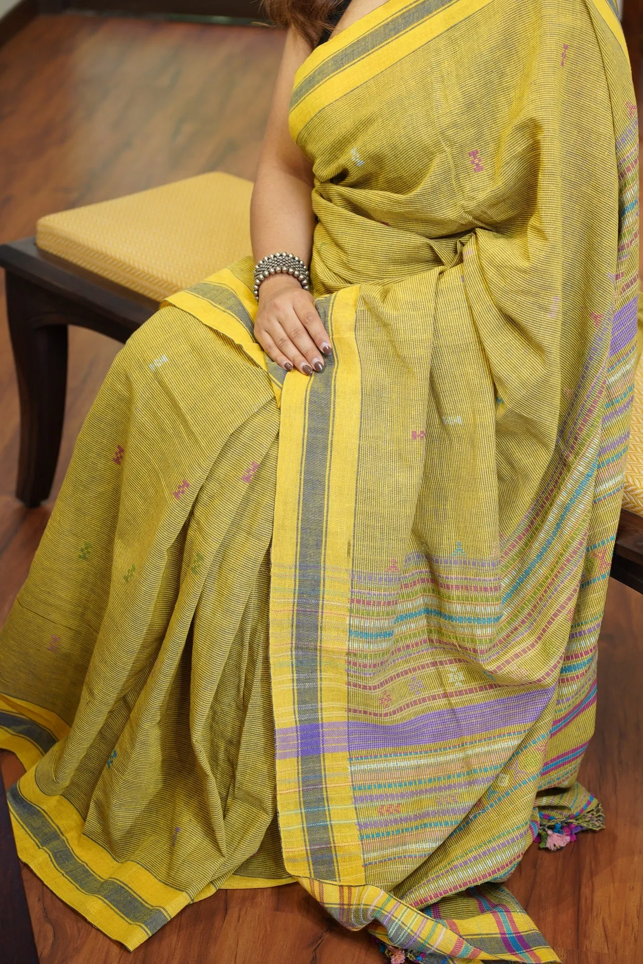 Bhujodi Handwoven Kala Cotton Saree