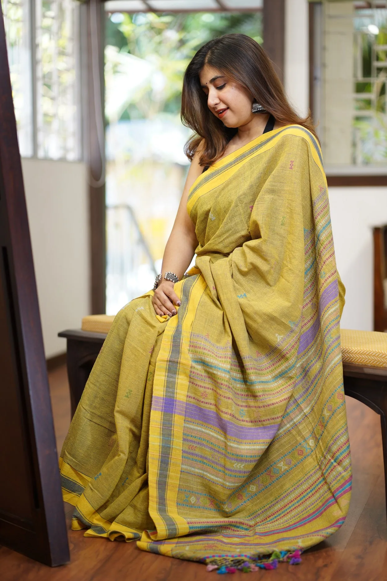 Bhujodi Handwoven Kala Cotton Saree