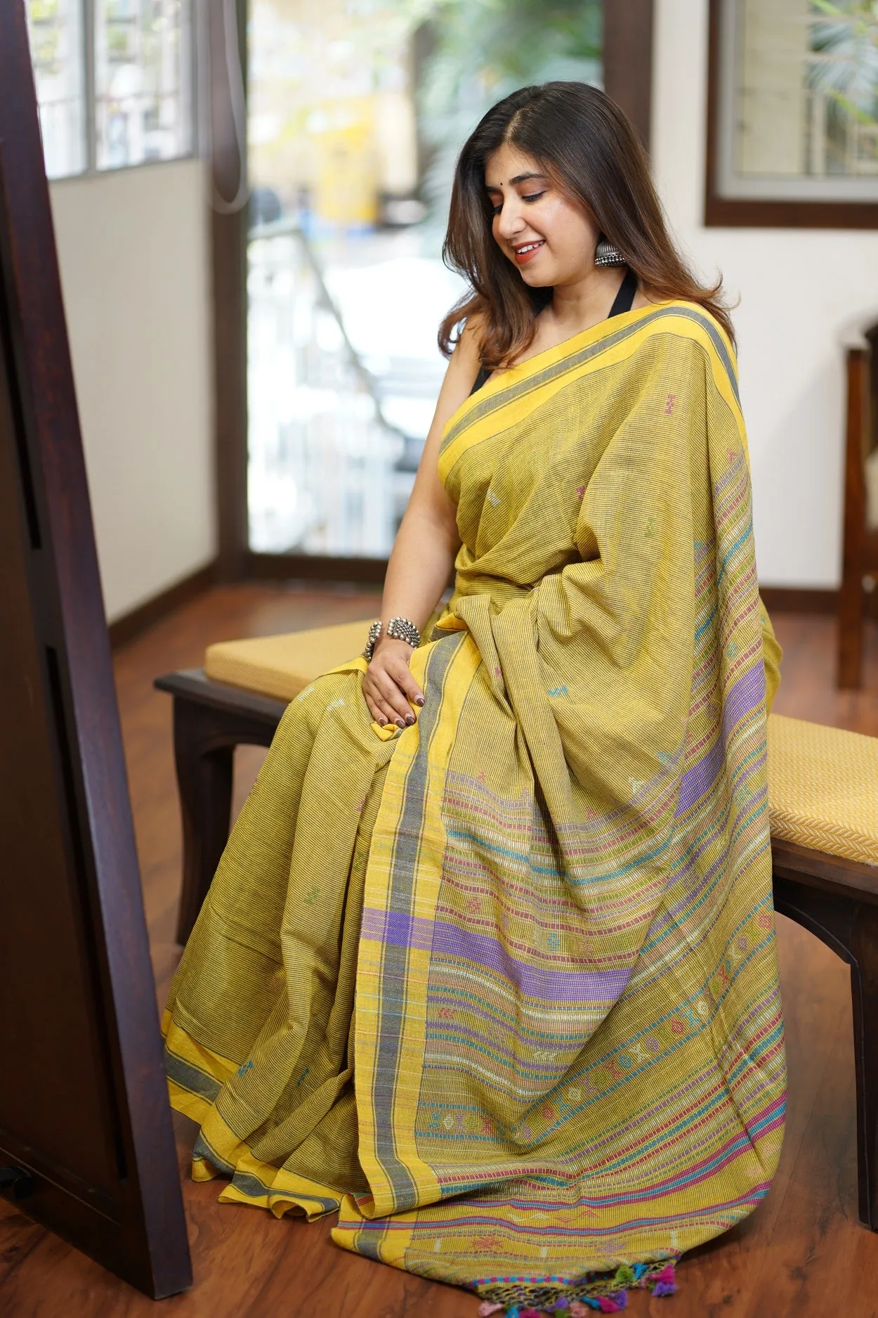 Bhujodi Handwoven Kala Cotton Saree