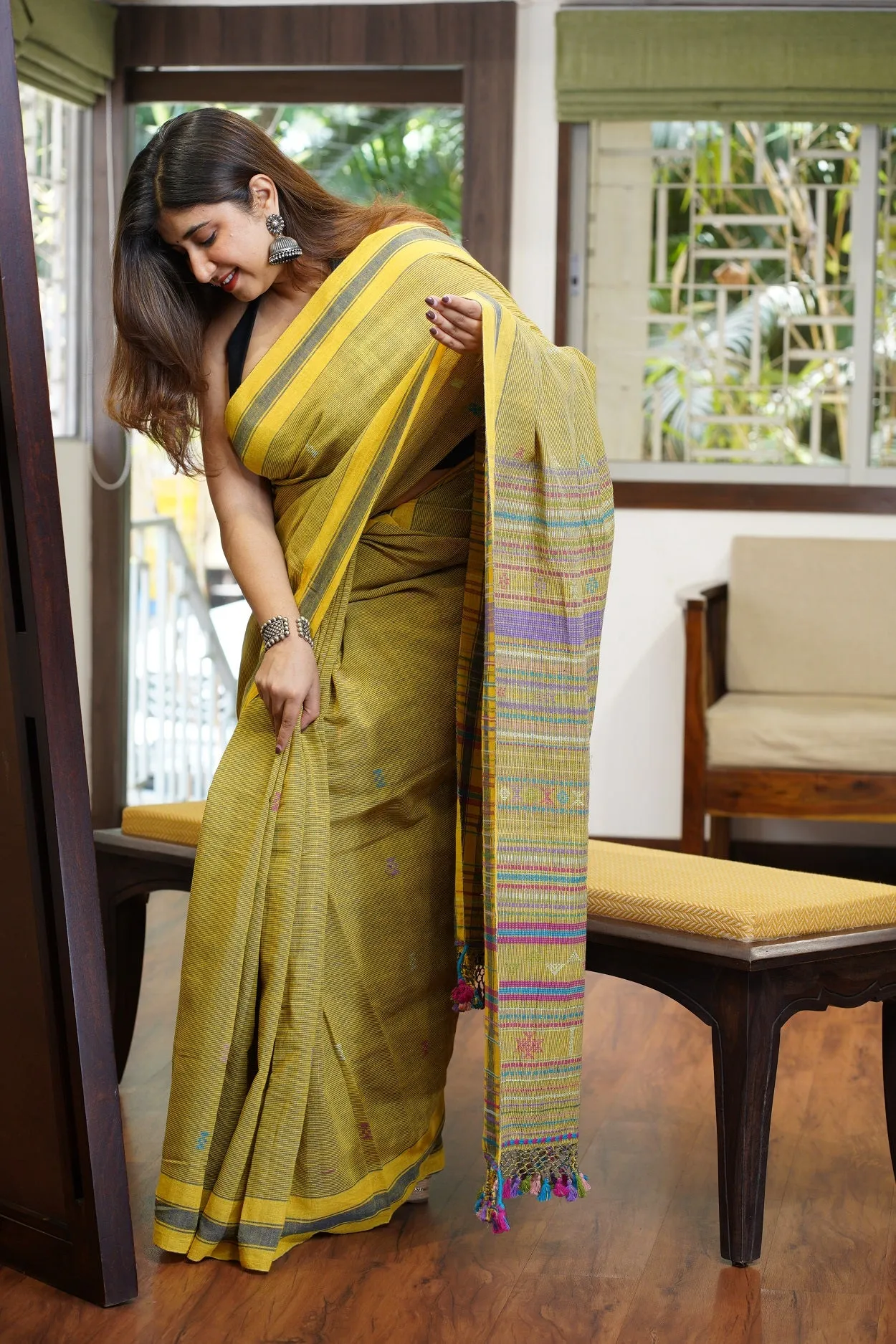 Bhujodi Handwoven Kala Cotton Saree