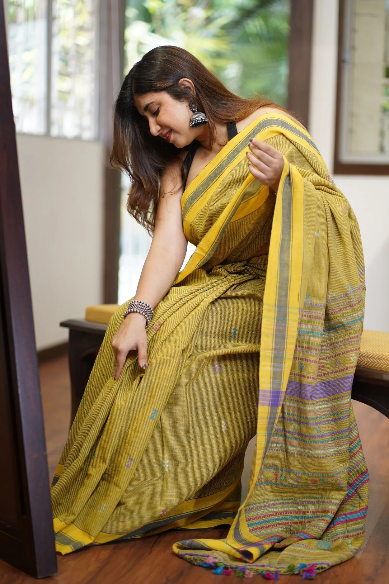 Bhujodi Handwoven Kala Cotton Saree