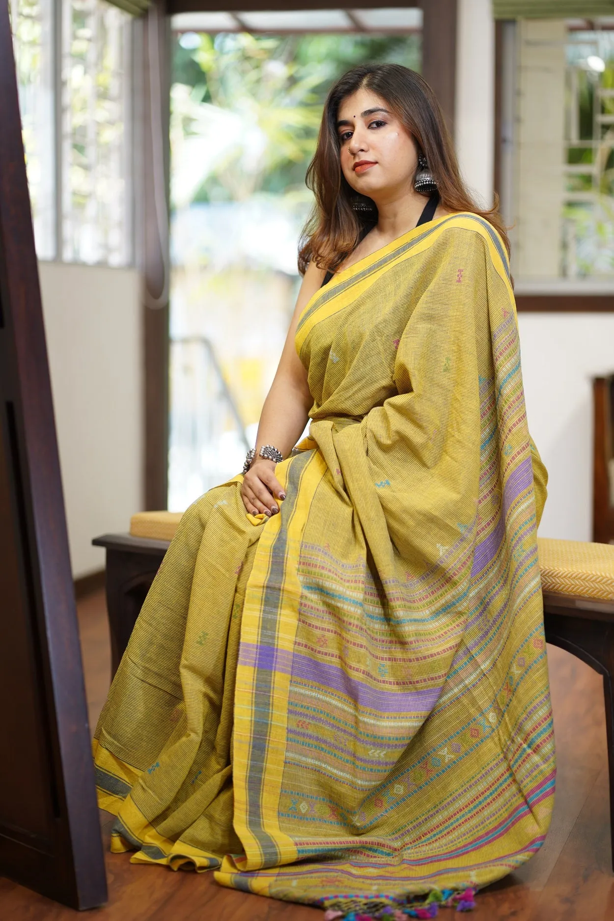 Bhujodi Handwoven Kala Cotton Saree