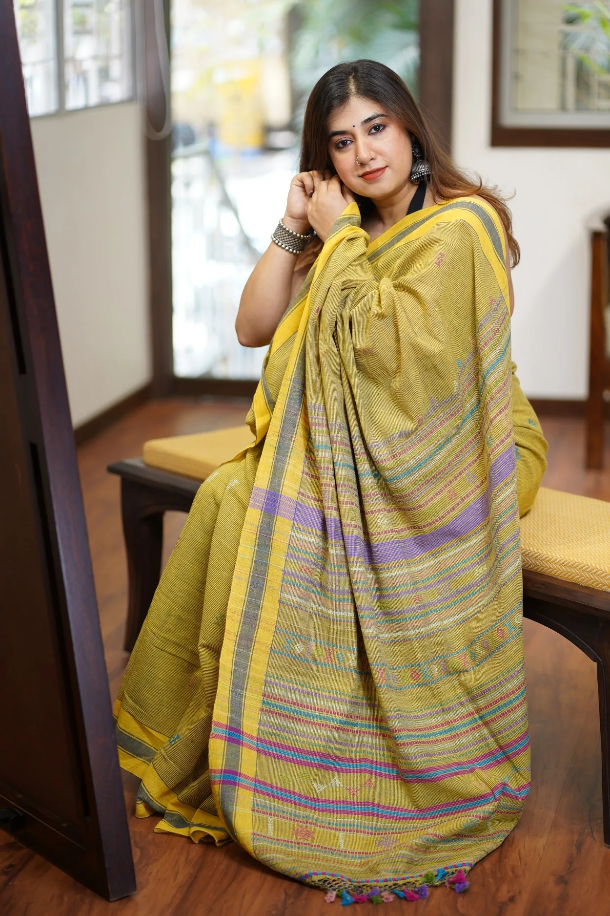 Bhujodi Handwoven Kala Cotton Saree