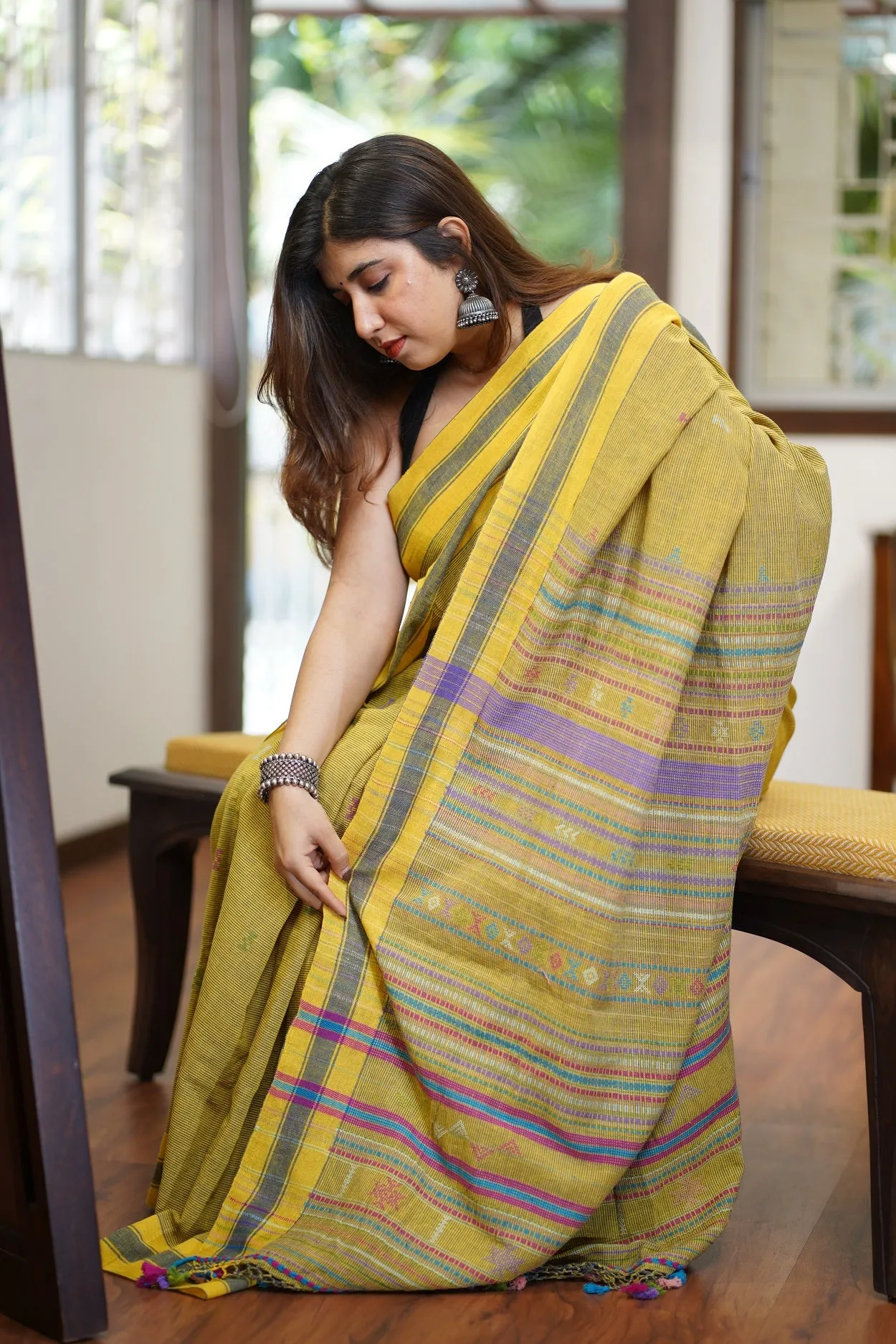 Bhujodi Handwoven Kala Cotton Saree