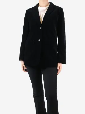 Black velvet blazer - size UK 8