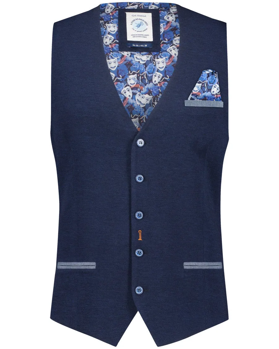 Blue Pique Waistcoat