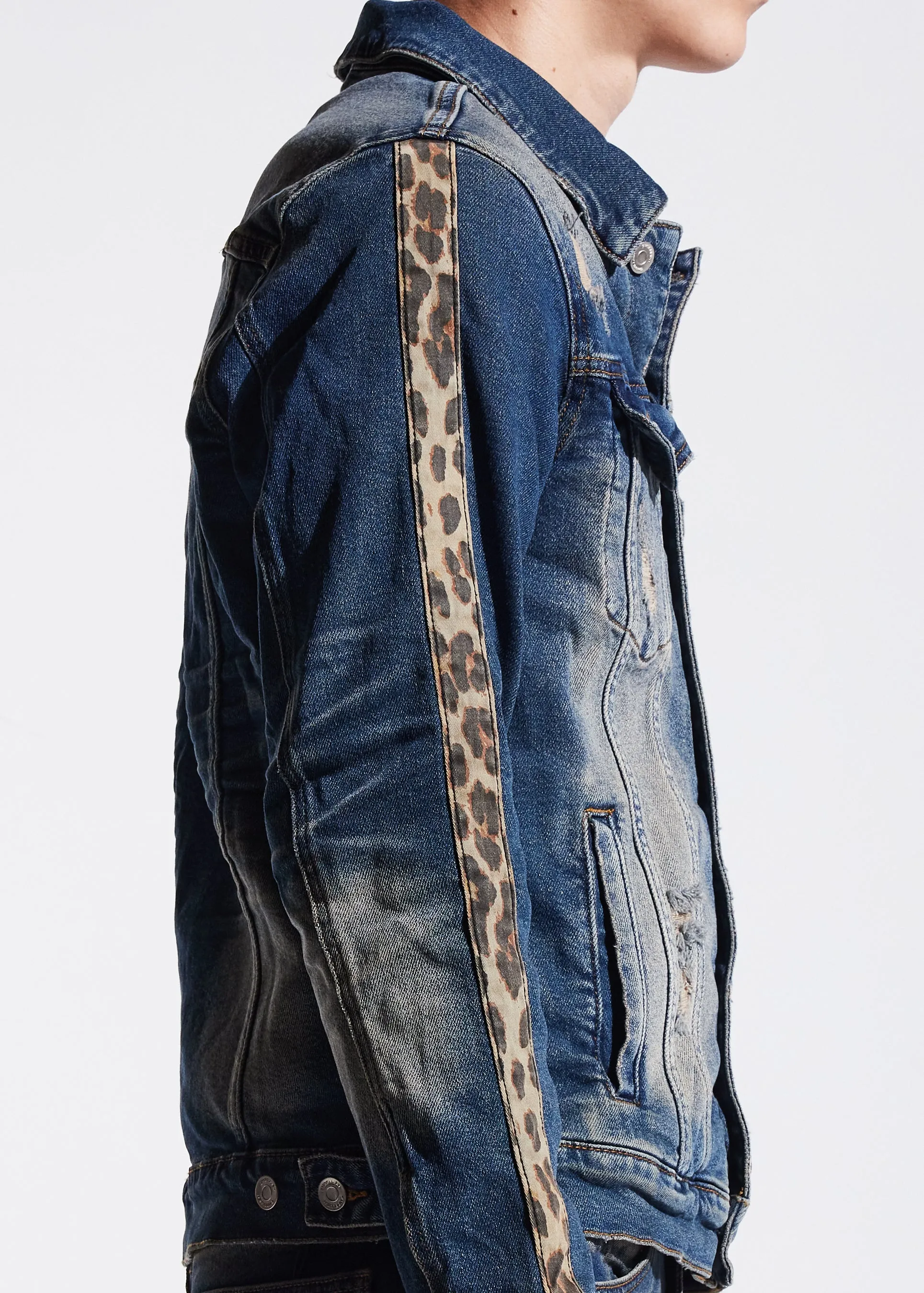 Bower Denim Jacket (Indigo Cheetah)