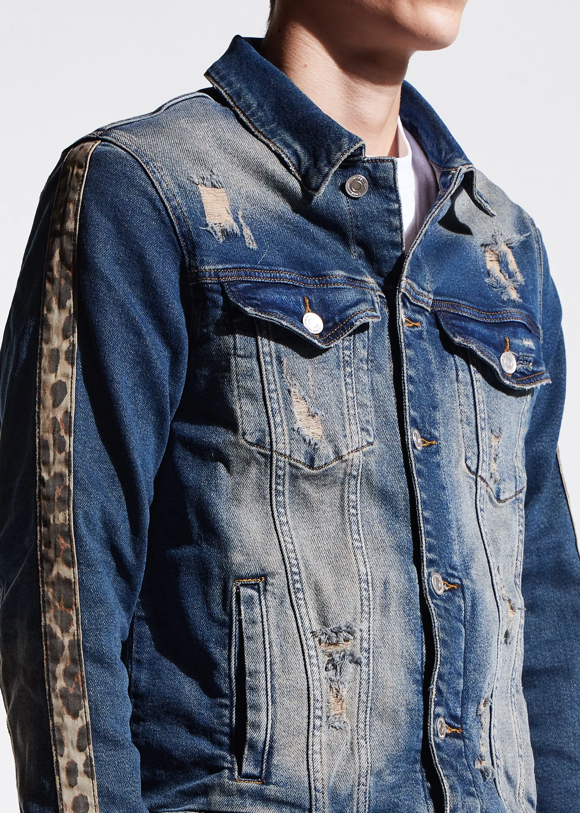 Bower Denim Jacket (Indigo Cheetah)