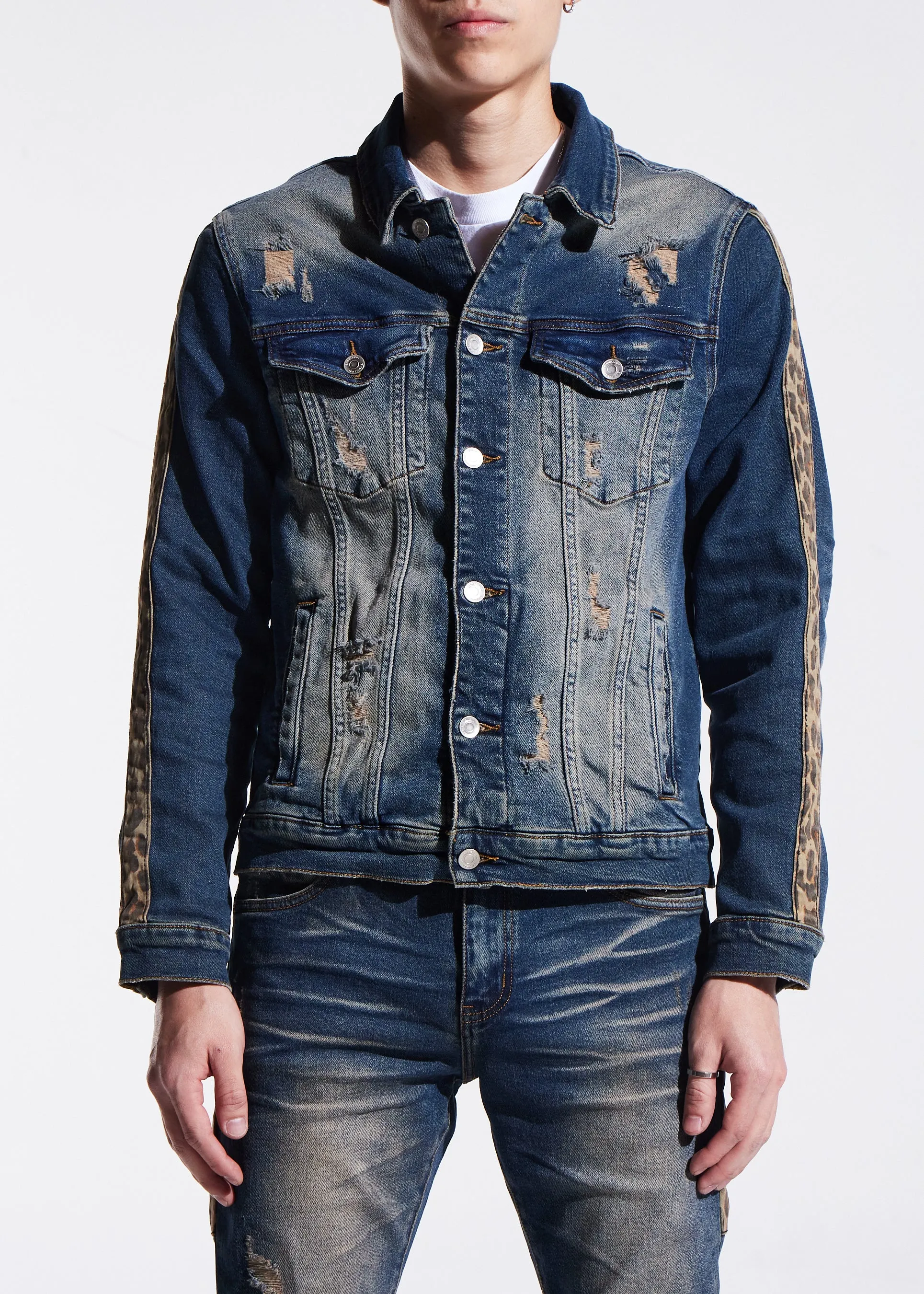 Bower Denim Jacket (Indigo Cheetah)