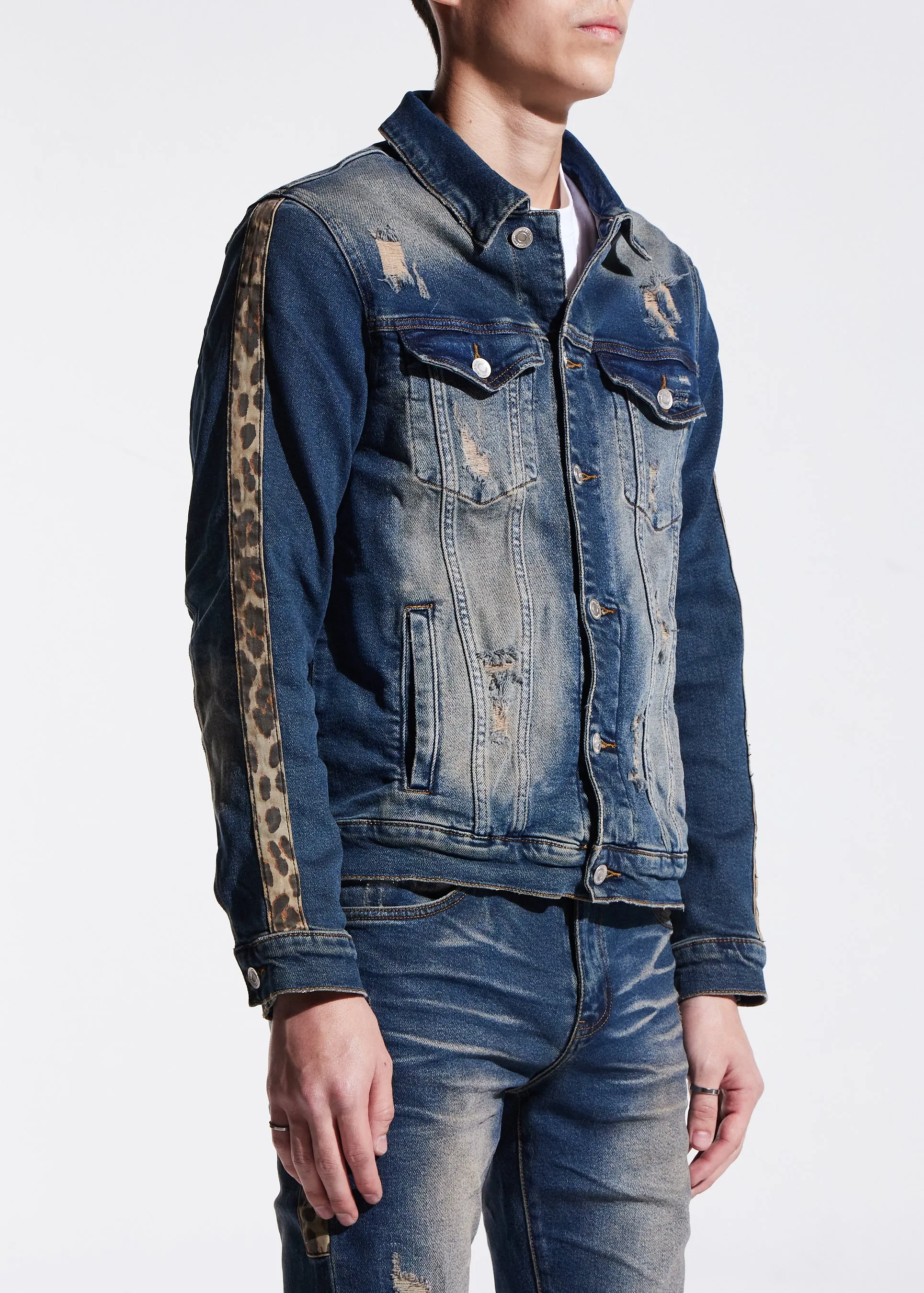 Bower Denim Jacket (Indigo Cheetah)