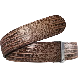 Brown Lizard Textured Leather Belt