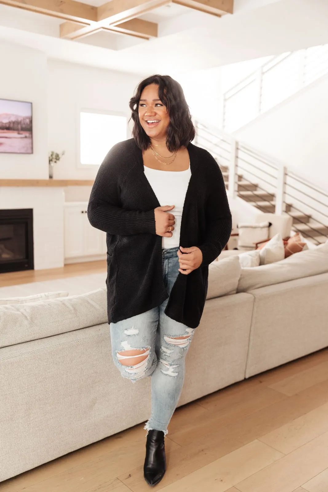 Cozy Nights Cardigan in Black