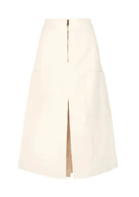 CREAM MIDI SKIRT