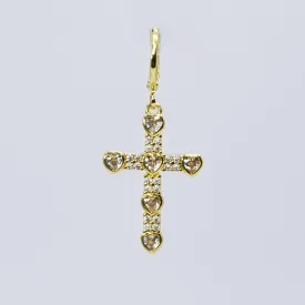 Cross of Hearts Crystal Charm CH-374