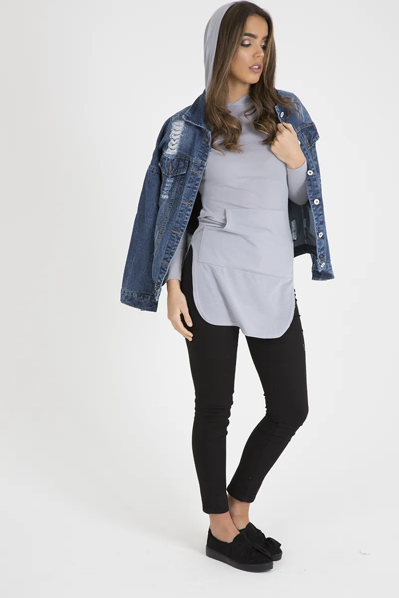 Dark Wash Distressed Denim Jacket - Madison