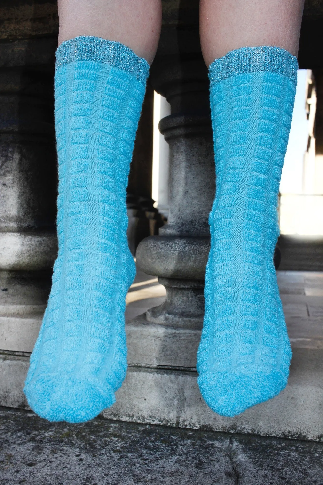 Deep Turquoise Cotton Socks