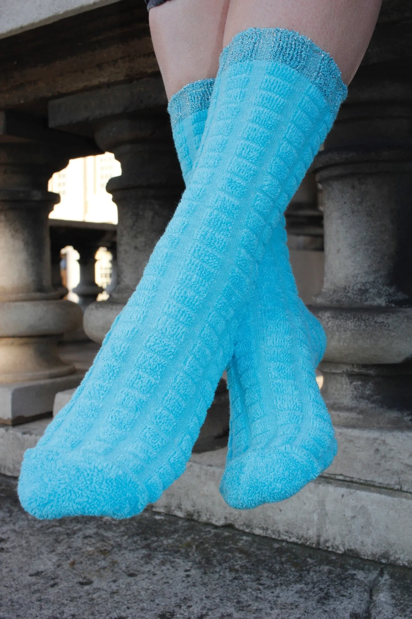 Deep Turquoise Cotton Socks