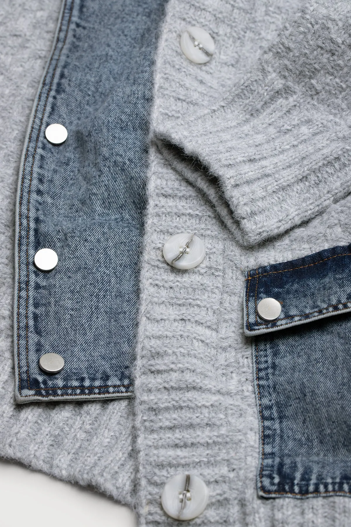 Denim Knit Cardigan