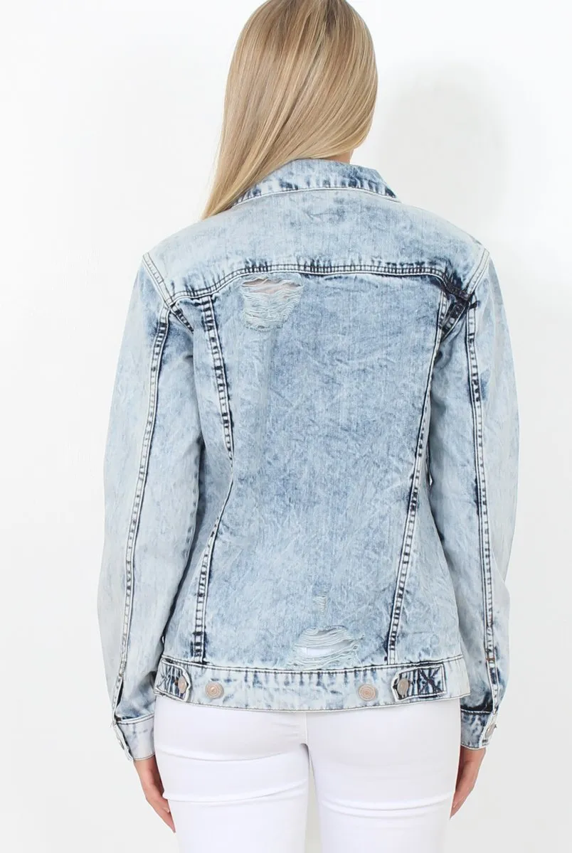 Distressed Denim Jacket - Binky