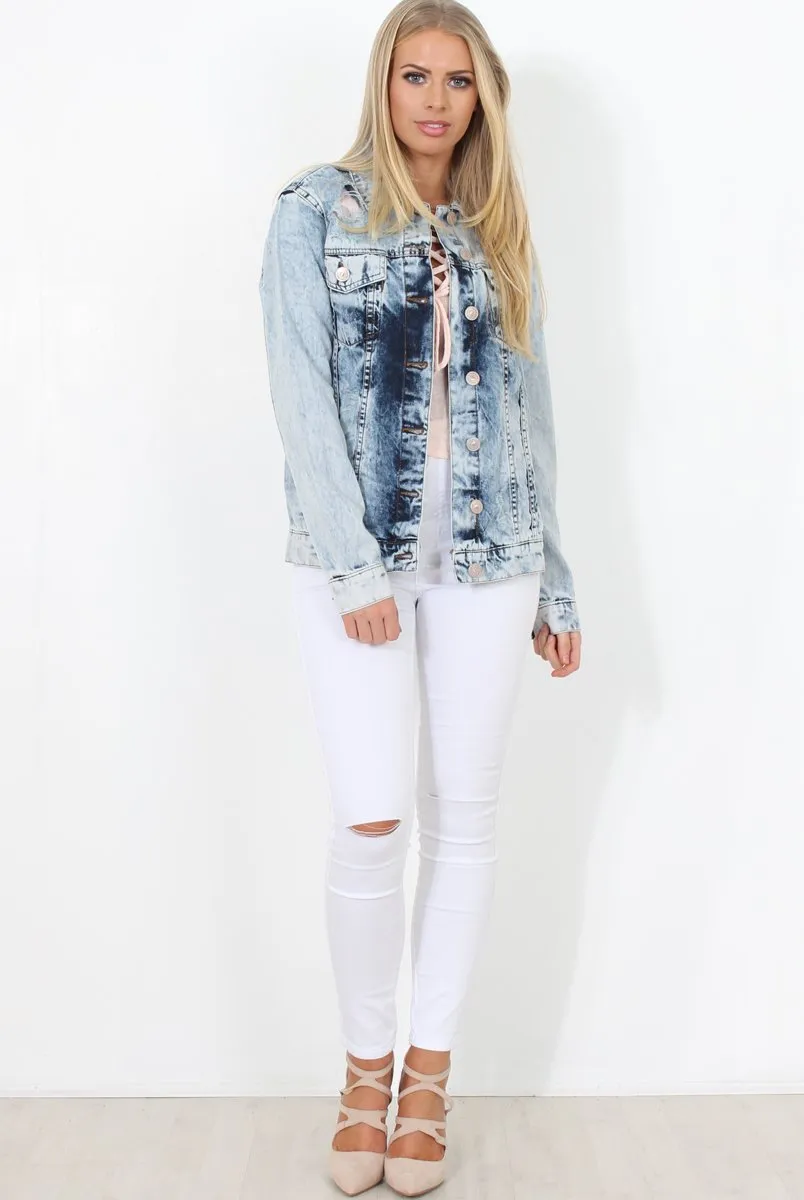 Distressed Denim Jacket - Binky