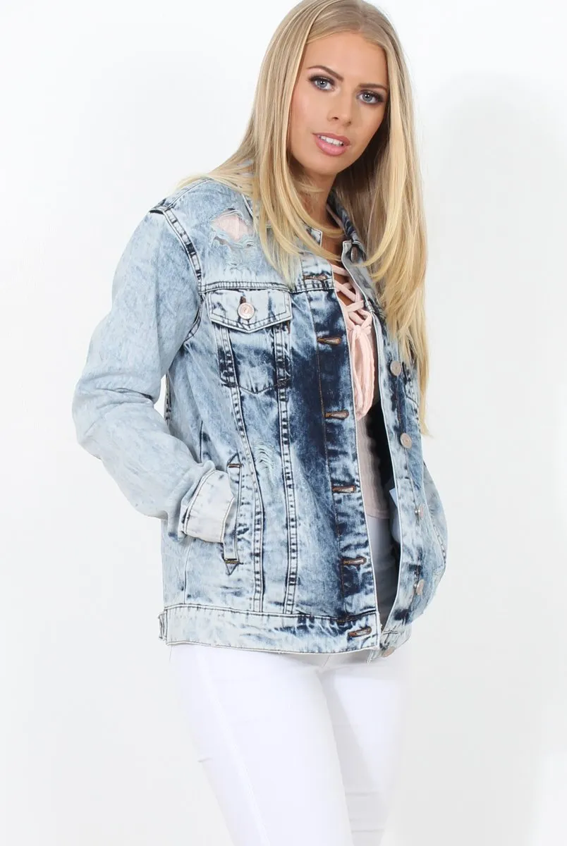 Distressed Denim Jacket - Binky