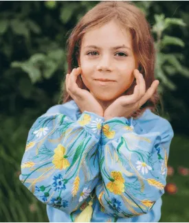 Embroidered blouse for a girl Field Flowers