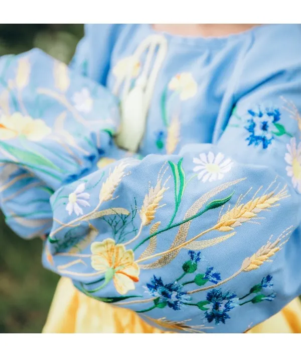 Embroidered blouse for a girl Field Flowers