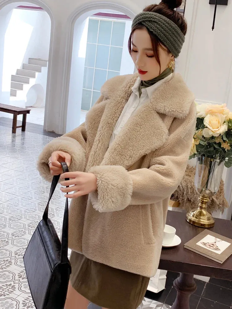 Genuine Wool Shearling Coat