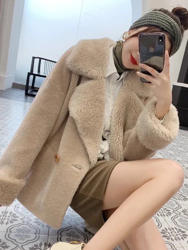 Genuine Wool Shearling Coat