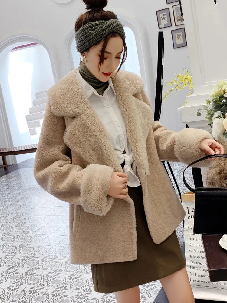 Genuine Wool Shearling Coat