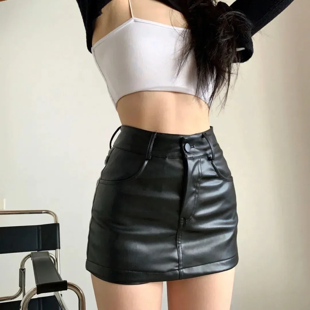 High-waisted Slim Black Lightweight Versatile Skirt