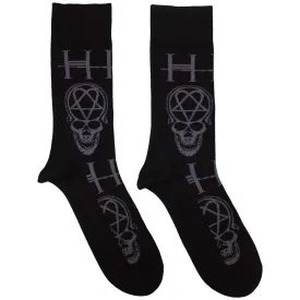 HIM Unisex Ankle Socks: Heartagram Skull (UK Size 7 - 11)