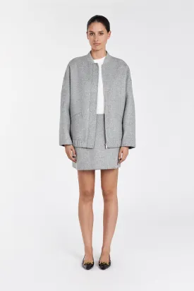 JERI SILVER WOOL BOMBER JACKET