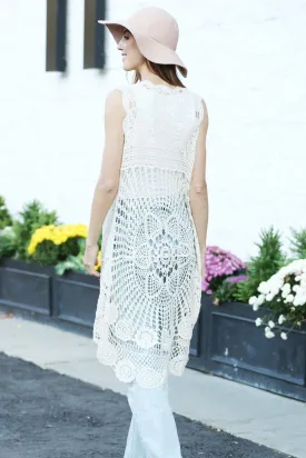 JP5214 Pixie Long Crochet Vest