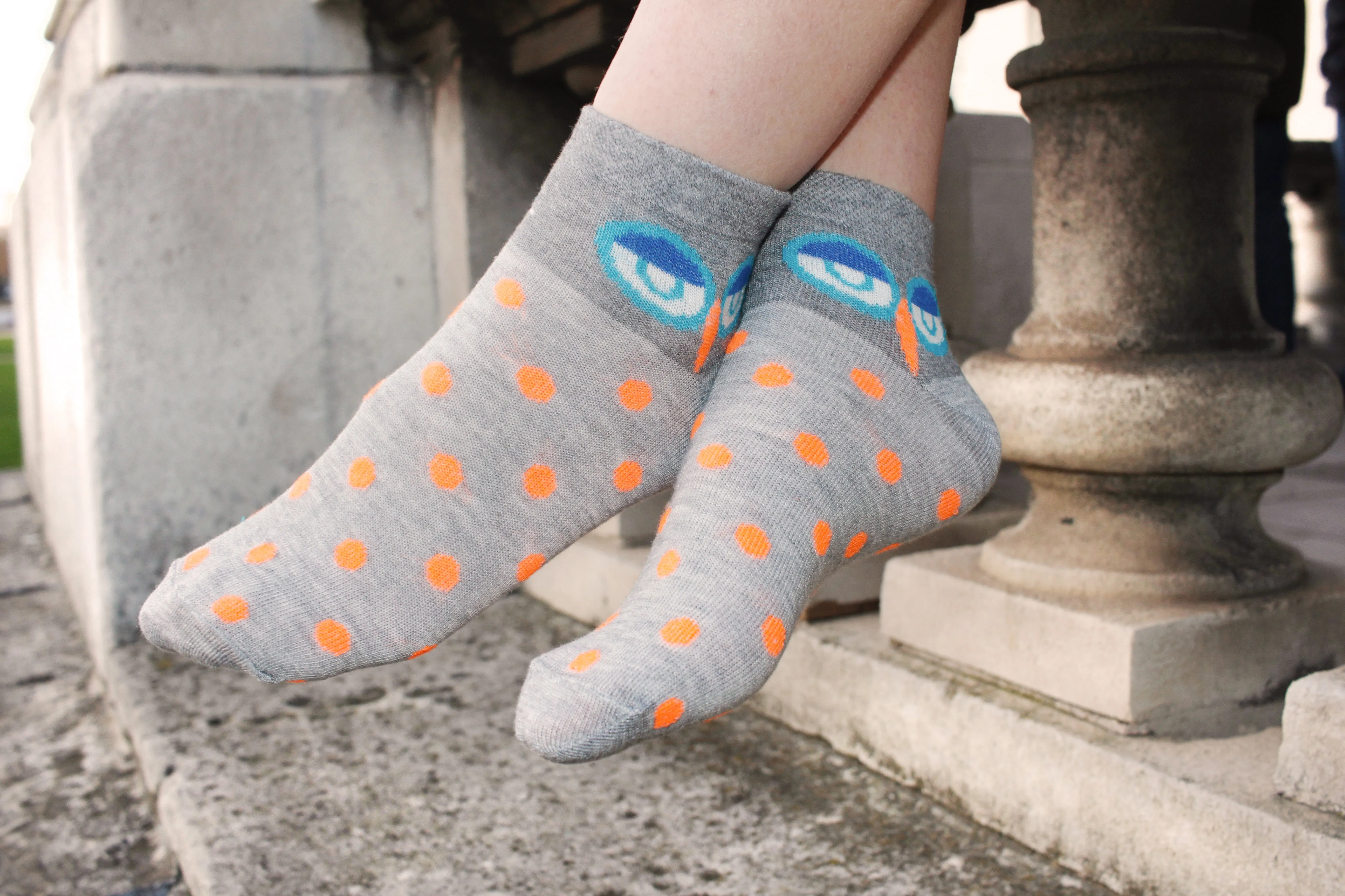 Owl Print Short Ankle Cotton Socks - Trainer Socks