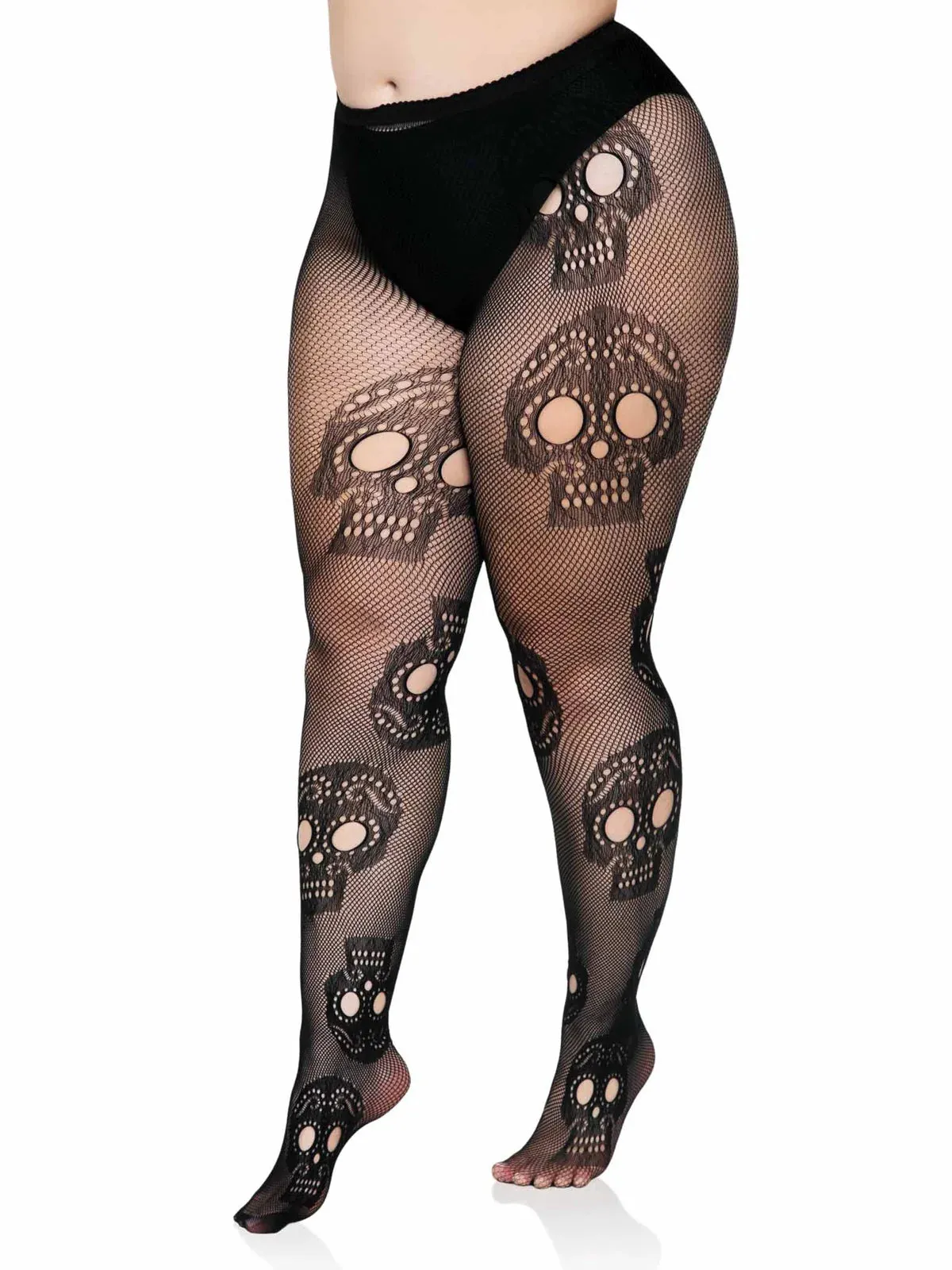 Plus size Sugar Skull Net Tights