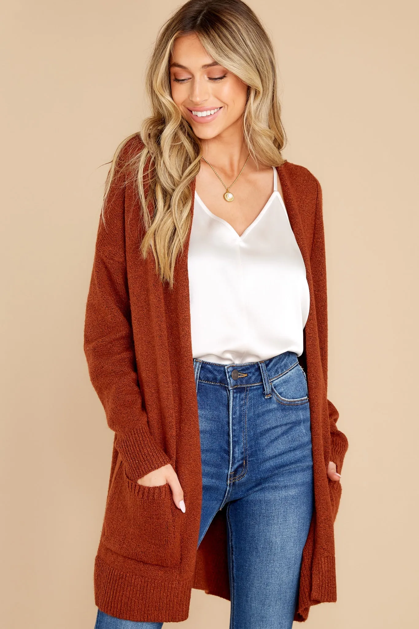 Pocketful Of Fun Times Bronze Cardigan