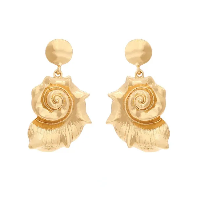 Pre Order:  Alloy Conch Pendant Earrings