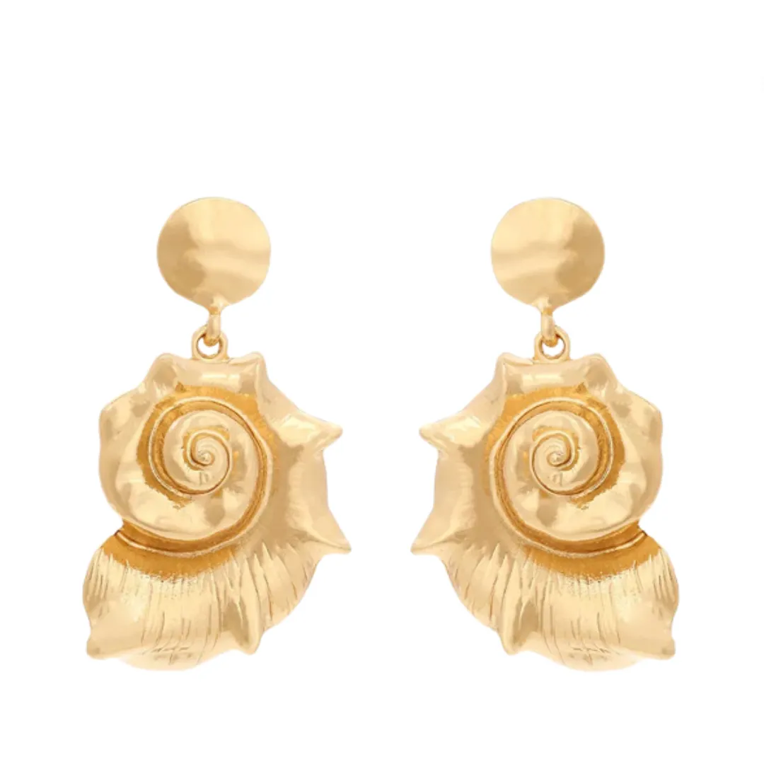 Pre Order:  Alloy Conch Pendant Earrings