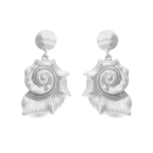 Pre Order:  Alloy Conch Pendant Earrings