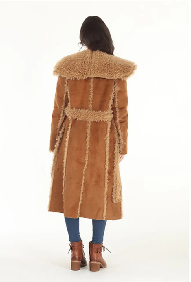 Reversible Faux & Suede Shearling Coat