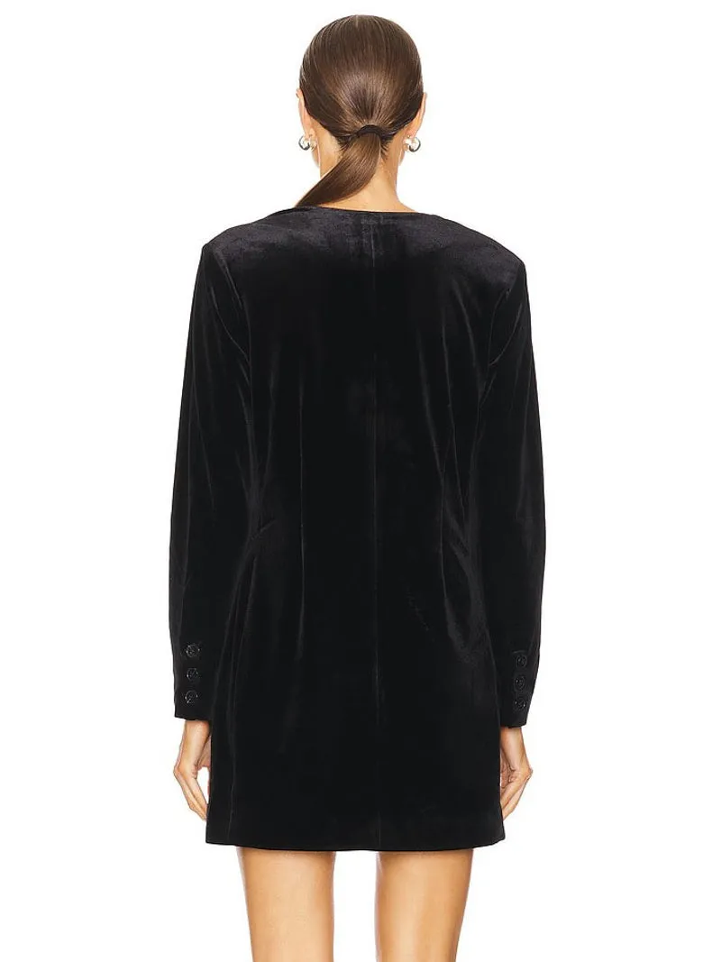 Sanctuary Velvet Blazer Dress - Black