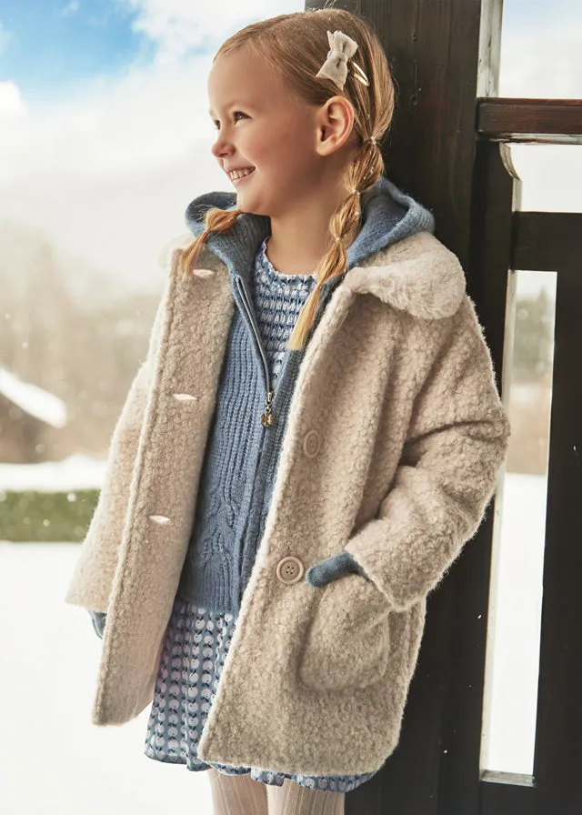 Shearling Coat, Almond, 4487