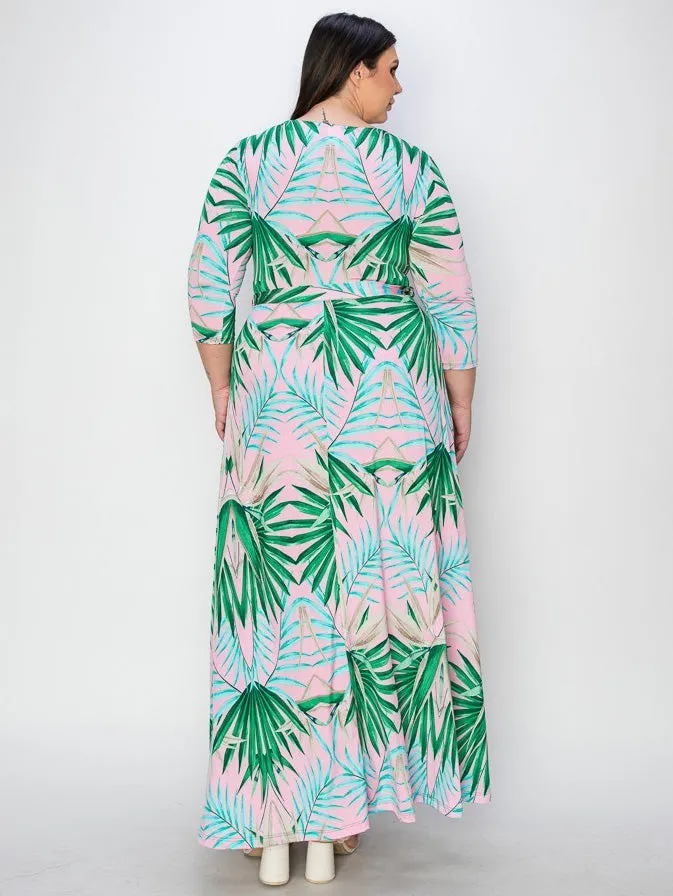 Signature Plus Size Maxi Dress in Tropical Mint Eclipse