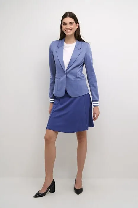 STRIPED CUFF SPORTY INDIGO BLAZER